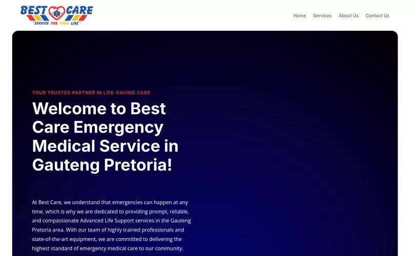 Bestcare EMS website screenshot