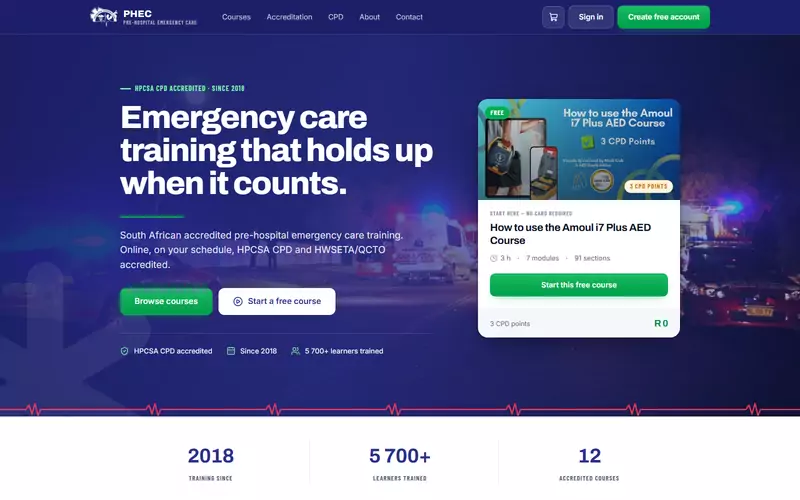 PHEC website screenshot